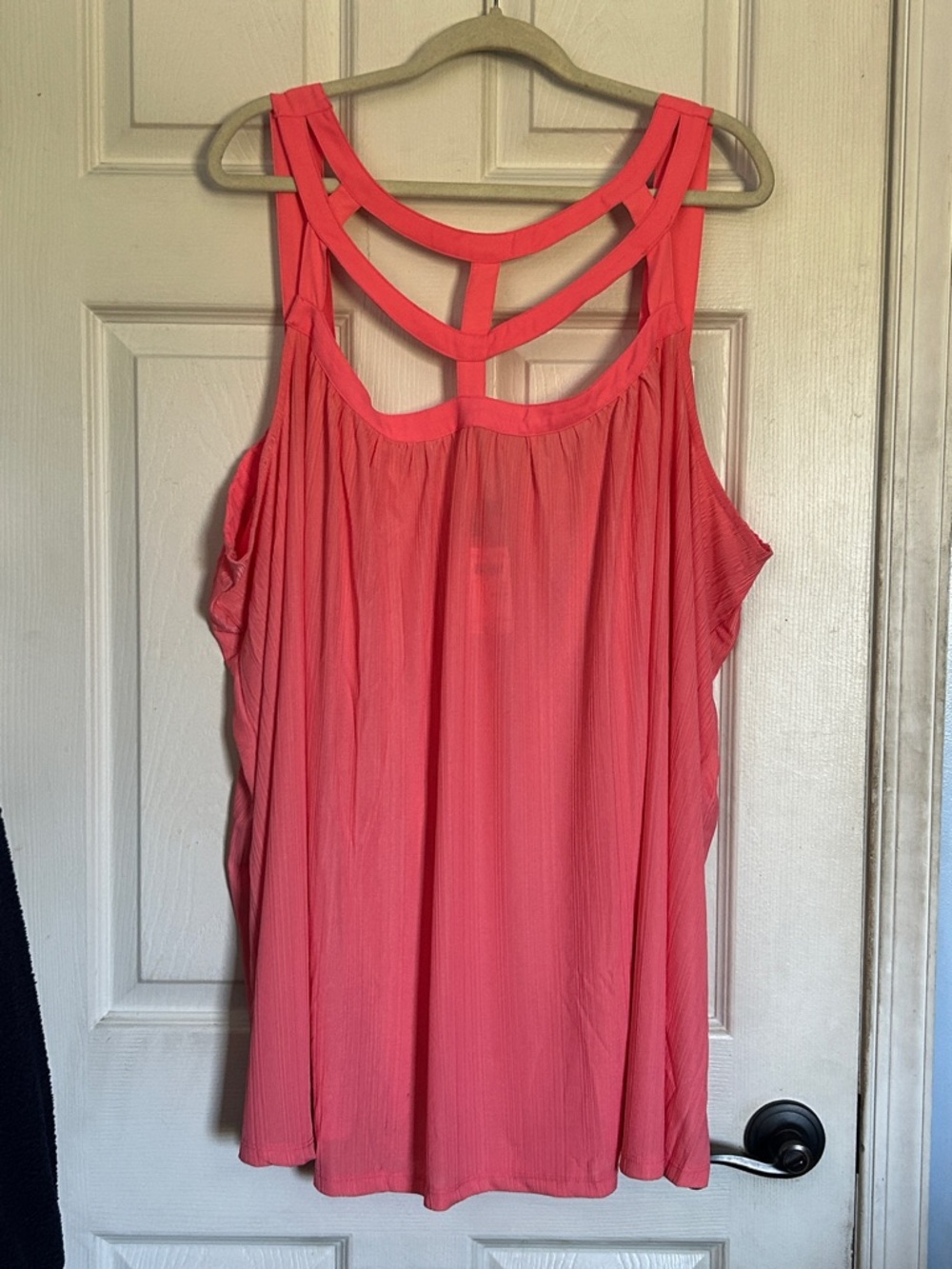 Torrid Women's Coral Crepe Cage Studio Knit Strappy Swing Tank Top size 6X